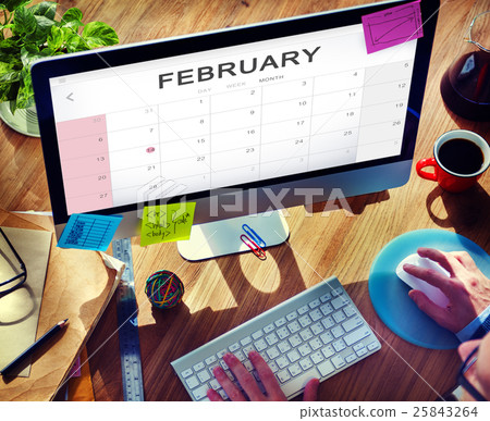 February Monthly Calendar Weekly Date Concept February Monthly Calendar Weekly Date Concept 25843264