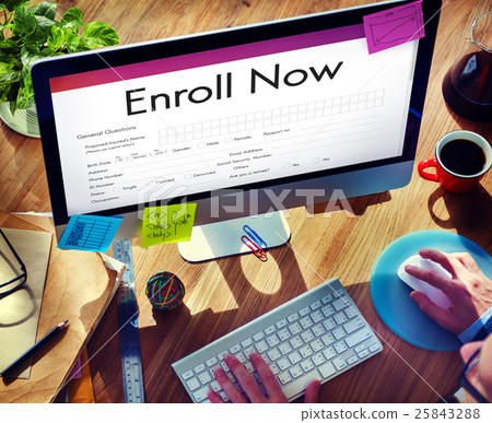Enroll Now Submit Form Concept 25843288