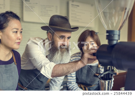 Barista Prepare Coffee Working Order Concept Barista Prepare Coffee Working Order Concept 25844439