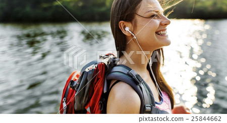Explore Adventure Backpacker Hiking Trek Travel Concept 25844662