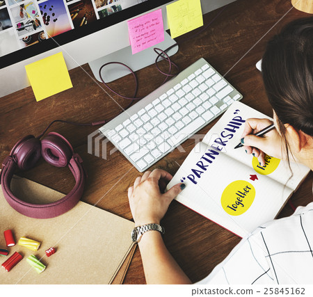 Positivity Phrases Lady Writing Concept Positivity Phrases Lady Writing Concept 25845162