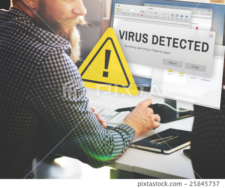 Unsecured Virus Detected Hack Unsafe Concept 25845737