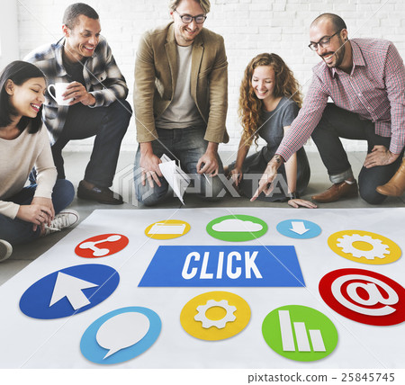Click Network Button Communication Concept Click Network Button Communication Concept 25845745