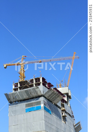 machinery crane in construction site building machinery crane in construction site building 25845931