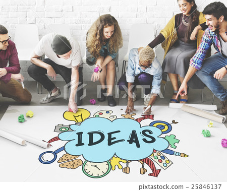 Ideas Cloud Bulb Bubble Creative Graphic Concept 25846137