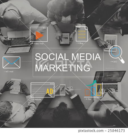 Social Media Advertisement Connection Concept 25846173