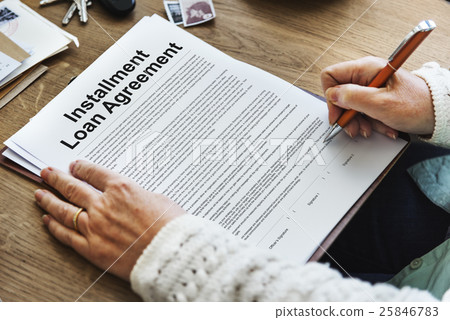 Installment Loan Agreement Credit FInance Debt Concept Installment Loan Agreement Credit FInance Debt Concept 25846783