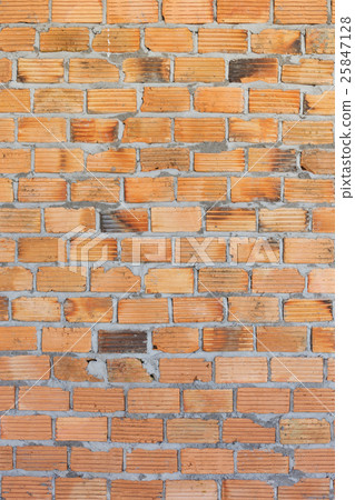 brick wall background in construction site 25847128