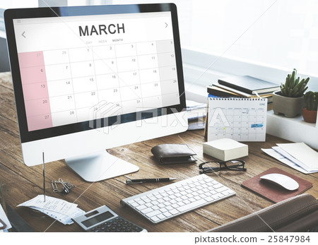 March Monthly Calendar Weekly Date Concept March Monthly Calendar Weekly Date Concept 25847984