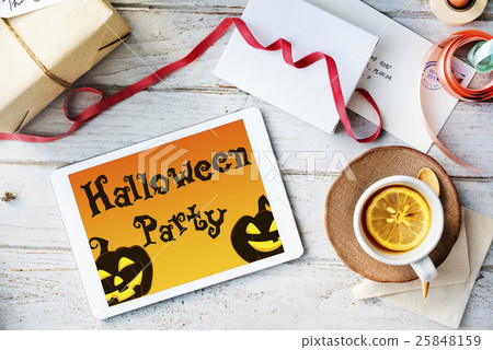 Halloween Bat Pumpkin Lantern Scary Graphic Concept 25848159