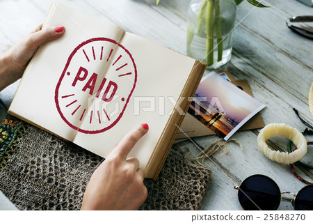 Paid Pay Receipt Finance Accounting Graphic Concept Paid Pay Receipt Finance Accounting Graphic Concept 25848270