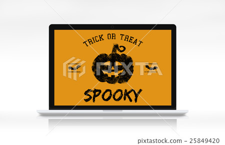 Halloween Bat Pumpkin Lantern Scary Graphic Concept 25849420