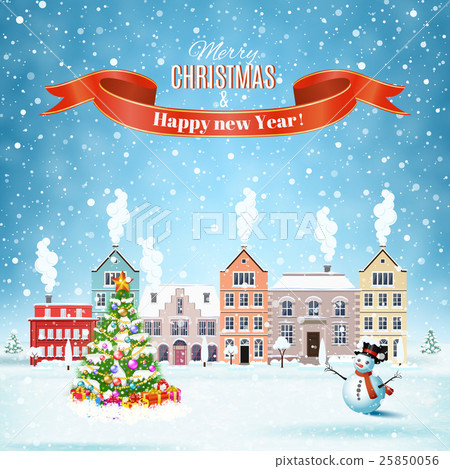 Christmas winter city street Christmas winter city street 25850056