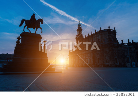 Statue of the saxon King Johann in front of the  25852301