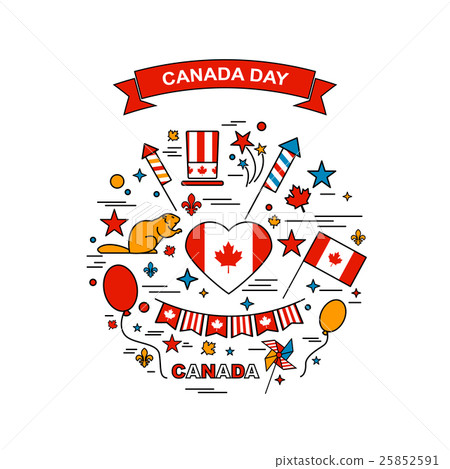 Happy Canada Day elements set Happy Canada Day elements set 25852591