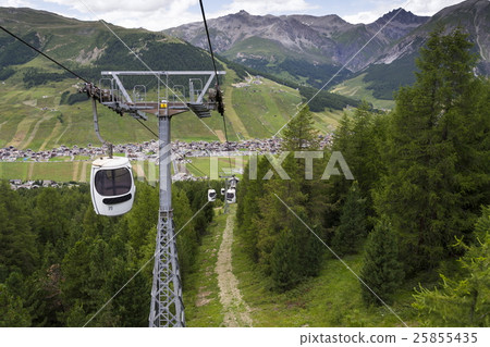 Aerial view of Livigno in Alps mountains, Italy Aerial view of Livigno in Alps mountains, Italy 25855435