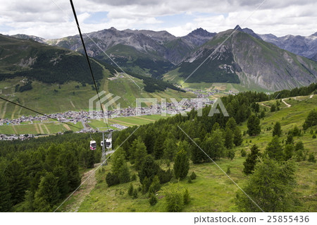 Aerial view of Livigno in Alps mountains, Italy Aerial view of Livigno in Alps mountains, Italy 25855436