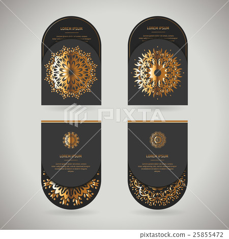 Set of four ornamental gold cards  25855472