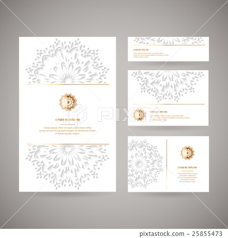 Set of four ornamental gold cards Set of four ornamental gold cards 25855473