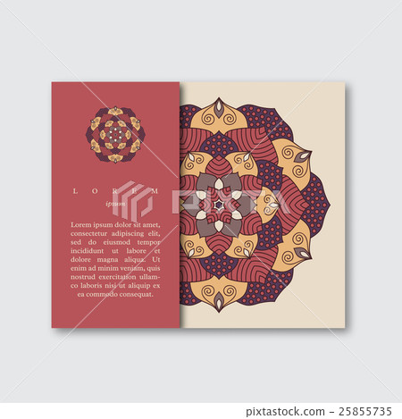 Template for brochure card with  mandala. 25855735