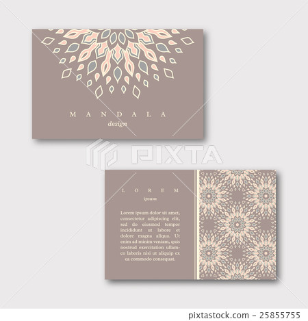 Set of ornamental business cards with mandala  25855755