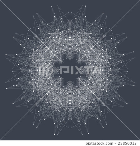 Fractal element with compounds lines and dots. Big Fractal element with compounds lines and dots. Big 25856012