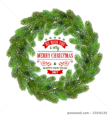 Detailed Christmas Wreath 25856185