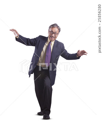 asian senior business man playing like a ghost asian senior business man playing like a ghost 25856280