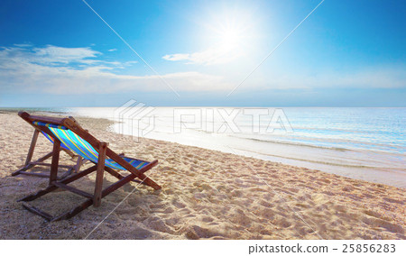 couples of wood chair beach  25856283