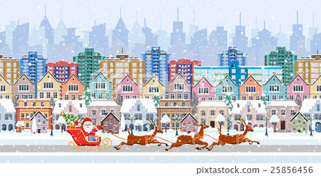 panorama. seamless border with a winter cityscape panorama. seamless border with a winter cityscape 25856456