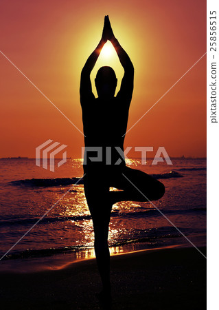 yogi man doing the yoga tree pose yogi man doing the yoga tree pose 25856515