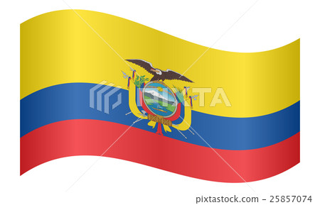 Flag of Ecuador waving on white background Flag of Ecuador waving on white background 25857074