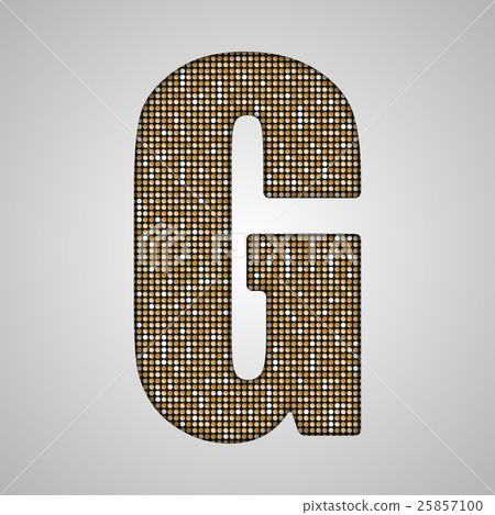 Gold sequins sings. Sequins alphabet. Eps 10.  25857100