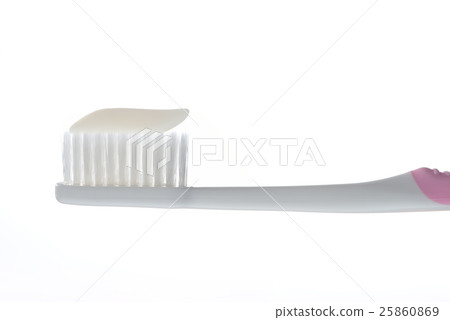 Toothbrush with tooth paste on white background Toothbrush with tooth paste on white background 25860869