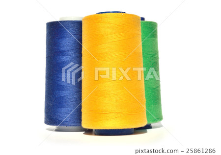 Yellow, blue and green thread 25861286