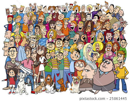 people in the crowd cartoon - Stock Illustration [25861445] - PIXTA