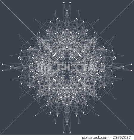 Fractal element with compounds lines and dots. Big 25862027