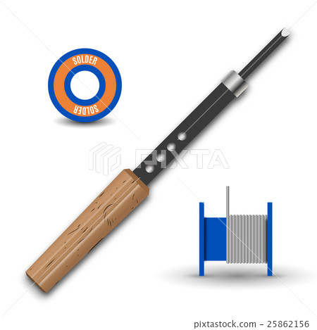 Realistic retro soldering iron, vector Realistic retro soldering iron, vector 25862156