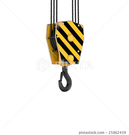 Rendering of tower crane hook isolated on the Rendering of tower crane hook isolated on the 25862439