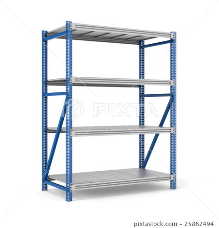 Rendering of four-storey steel storage rack - Stock Illustration ...