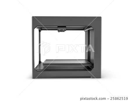 Rndering of black desktop 3d printer isolated on Rndering of black desktop 3d printer isolated on 25862519