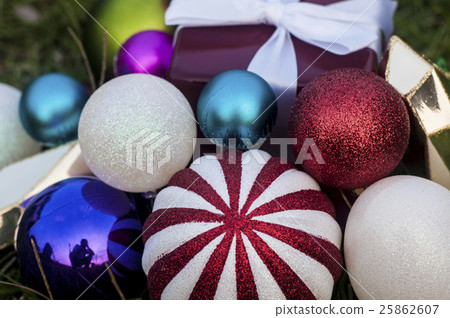 Christmas ornaments on the grass 3 Christmas ornaments on the grass 3 25862607