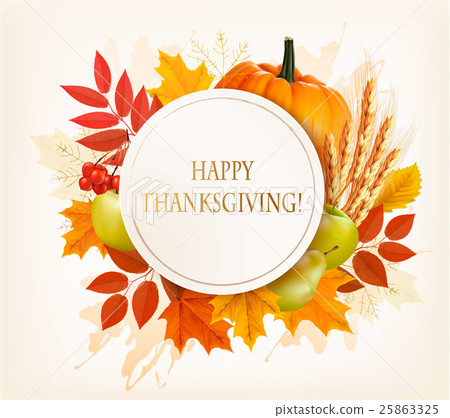 Happy Thanksgiving background with colorful autumn 25863325