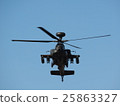 Attack helicopter flying at the beginning of descent training to be held in New Year at Narashino garrison in Funabashi City, Chiba Prefecture 25863327