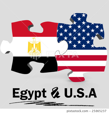 USA and Egypt flags in puzzle USA and Egypt flags in puzzle 25865237