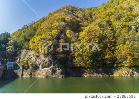Shinju Nagano City Onishori Okumoto Flower Dam and Autumn Leaves 25865598