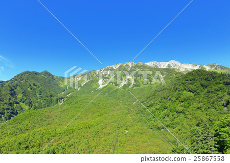 Northern Alps mountains and blue sky [Tateyama Kurobe Alpine Route] 25867558