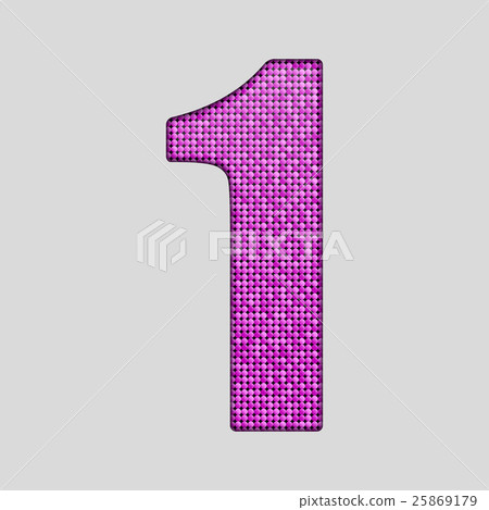 Pink sequins sings. Sequins alphabet. Eps 10.  25869179