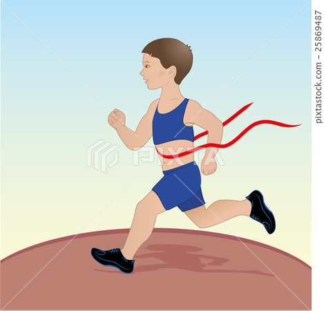 Illustration of a boy running  25869487
