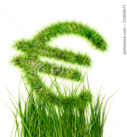 Euro sign in green grass 25869671
